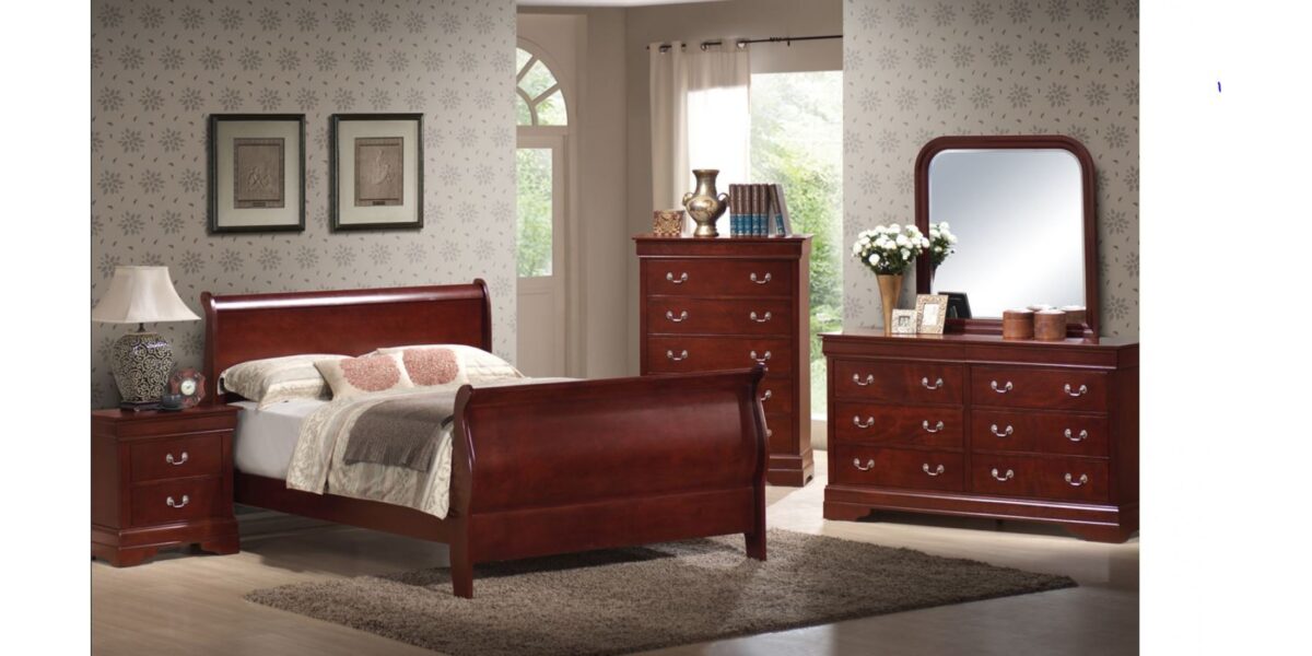 Introducing the Louis Phillipe Bed in Cherry, (Black, and White variations available in store) accompanied by a complementary night table. Timeless and elegant, these bedroom essentials bring enduring sophistication to your space. Explore the classic beauty of Louis Phillipe design at sodhifurniture.com.